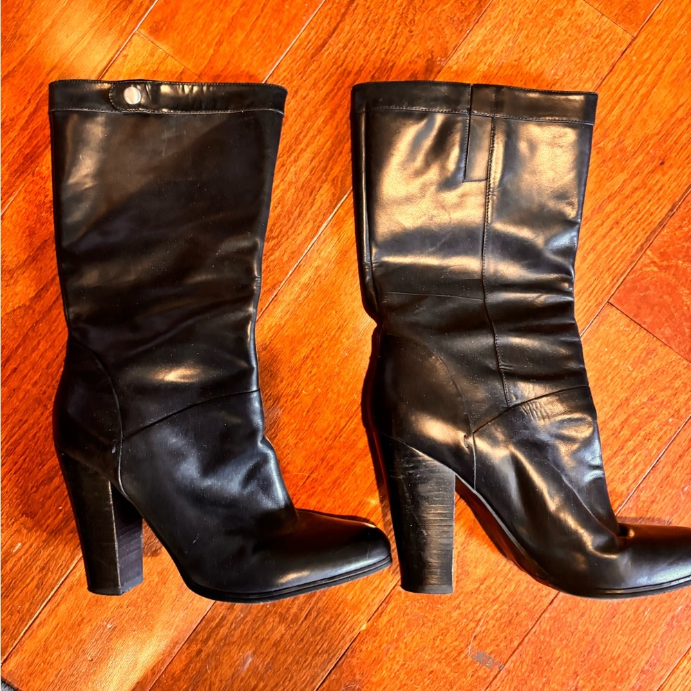 Black Leather Women's Boots